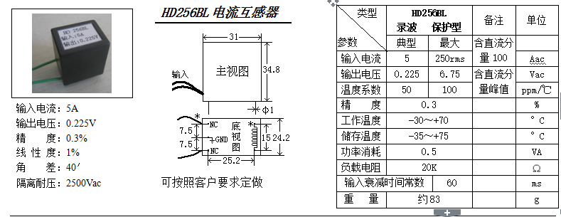 HD256BL參數