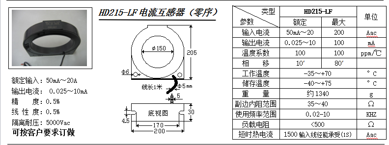HD215-LF參數